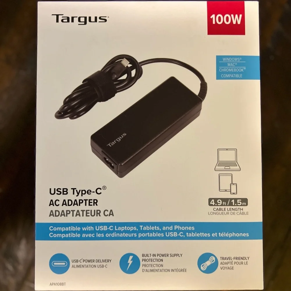 Targus Black USB Type-C Computer Cable Adapter 100W